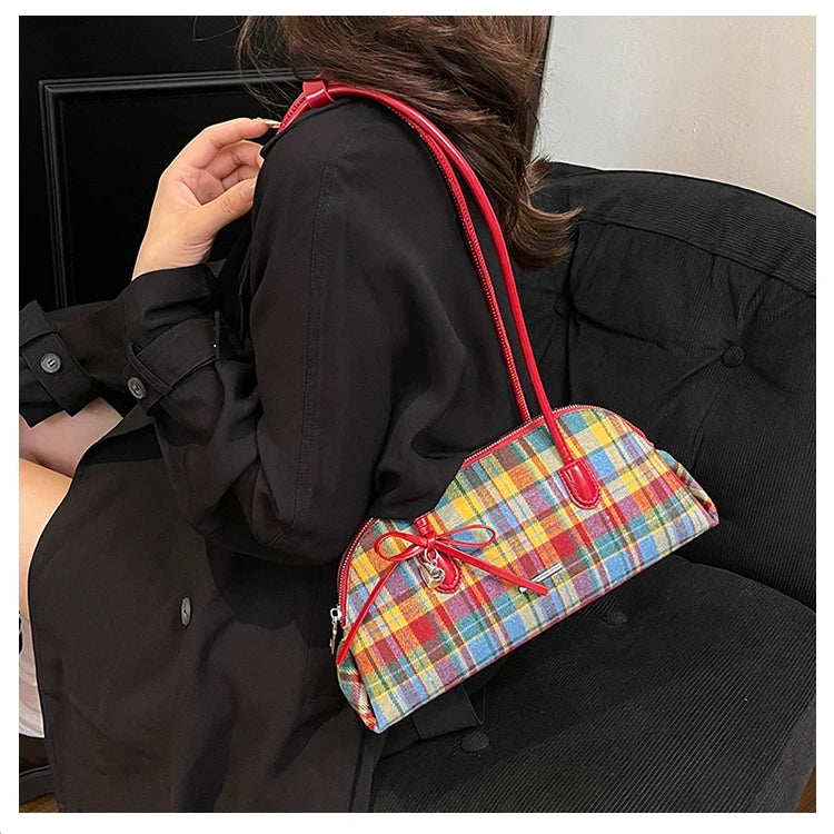 Retro American Style Crossbody Bag Women's Handbag Fashionable Handheld Bag Casual Single Shoulder Bag Simple Style Handbag - Ice Cream Cake