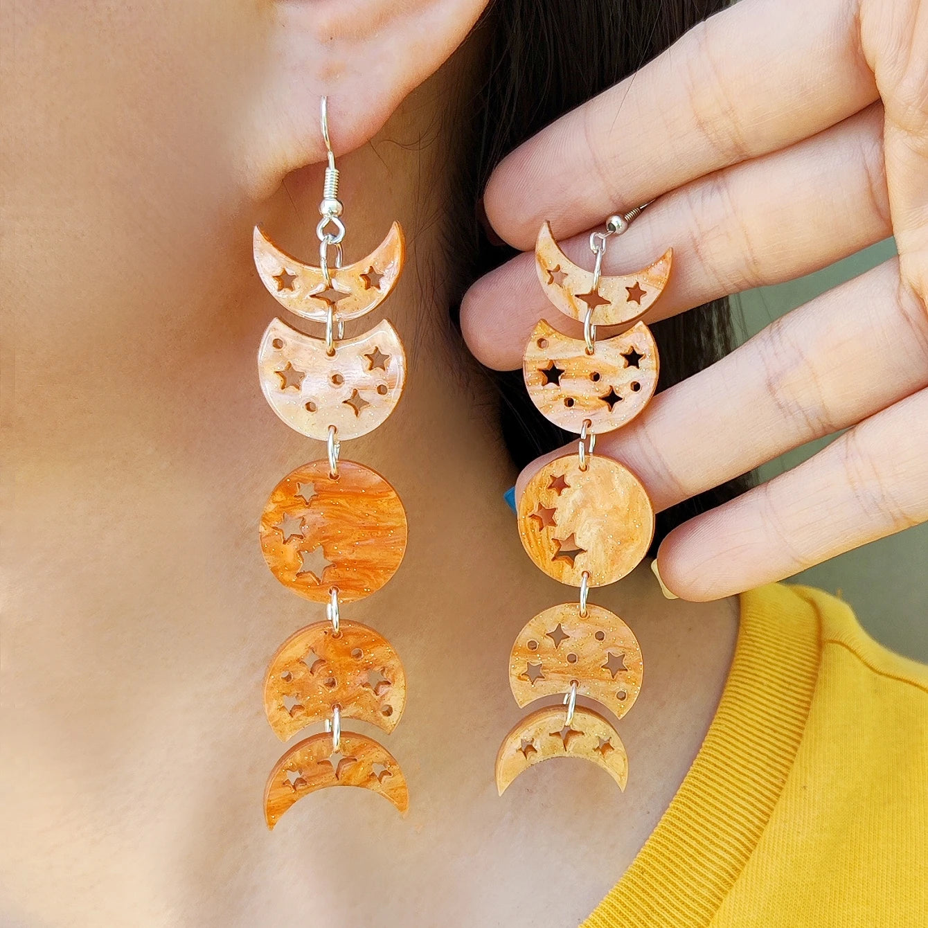 Moon Phases Drop Earrings