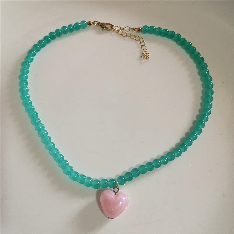 Beaded heart necklace