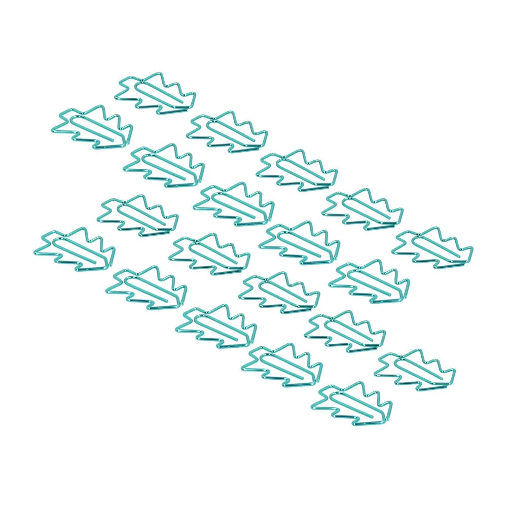 20PCS Tree Shape Mini Paperclip Electroplating Metal 32*24mm Iron Paper Clip Mini Size Dark Green Tree Shape Paperclip - Ice Cream Cake
