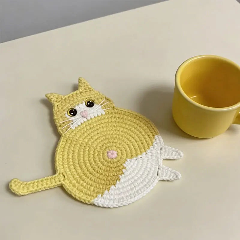 Crochet Cat Coaster (6 Designs) - Ice Cream Cake