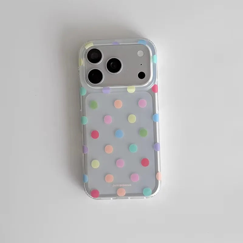 Transparent Pastel Polka Dot iPhone Case