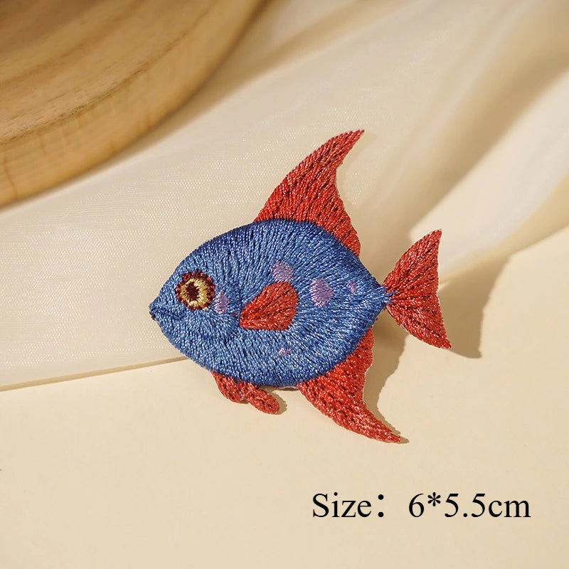 Sealife Embroidered Iron-On Patch
