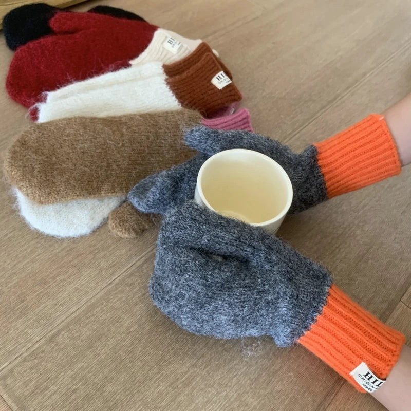 Colour Block Mittens