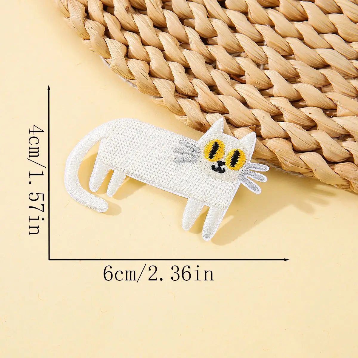 Cartoon Cat Embroidered Iron-On Patch