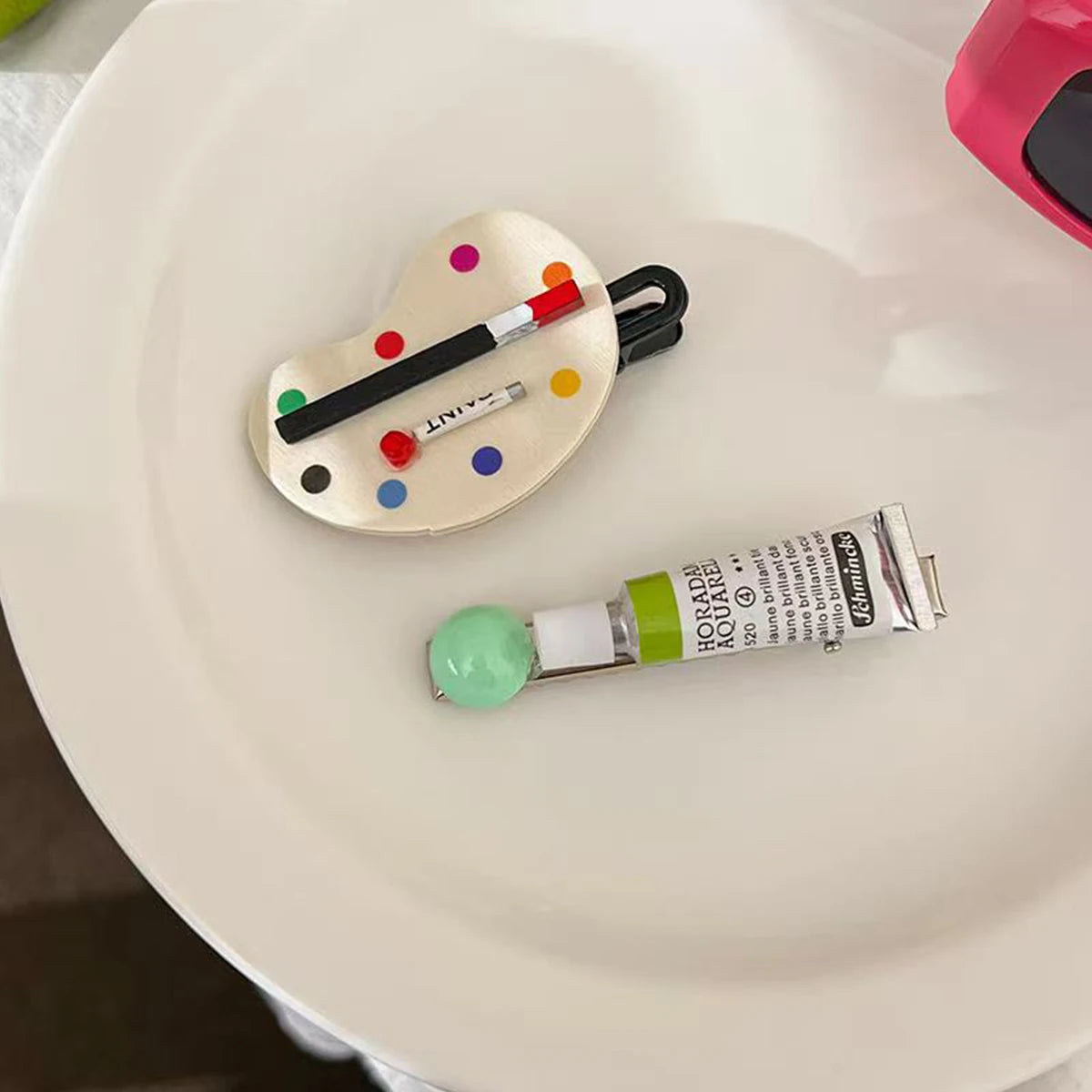 Palette and Paint Tube Hair Clip - Ice Cream Cake