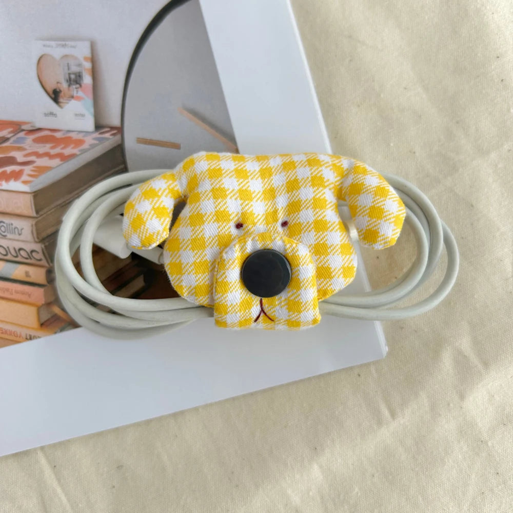 Data Cable Organiser Clip Headphone Cable Organiser New Puppy Shape Charging Cable Binding Strap Fabric Storage Box Supplies - Ice Cream Cake