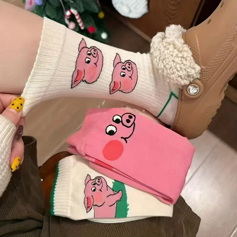 Happy Pig Crew Sock Set (Set of 3 Pairs)