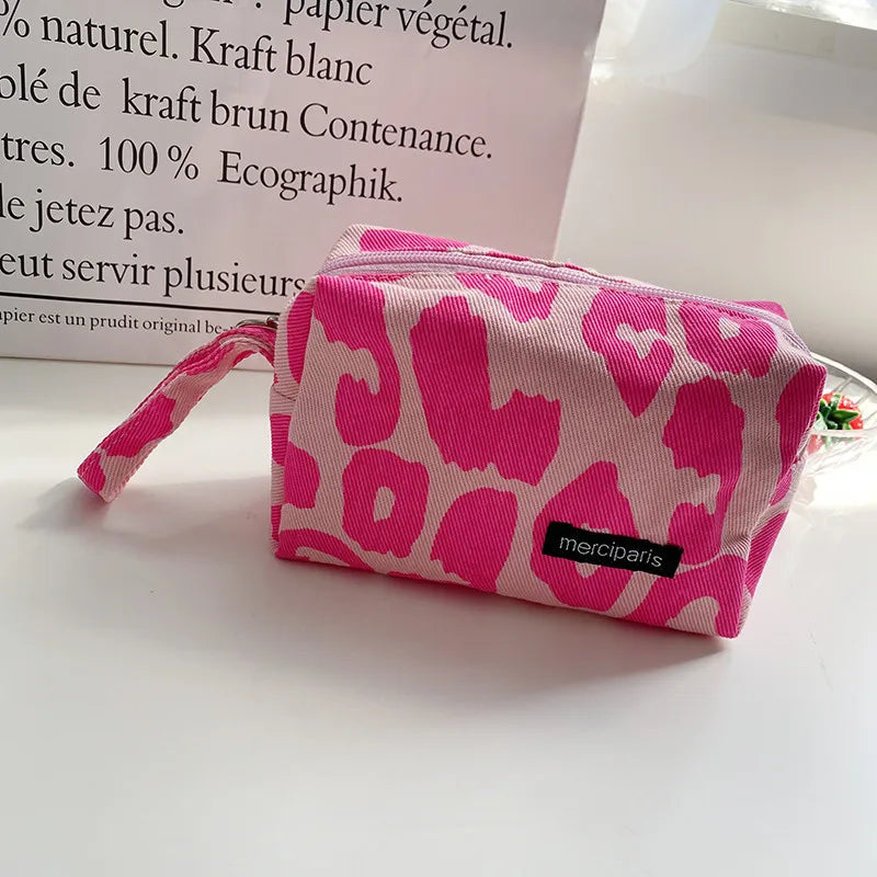 Korean Fashion Plaid Travel Makeup Kits Cosmetic Storage Bag Women Handbags Wallet Organizer Cute School Pencil Cases Pouch Bags - Ice Cream Cake
