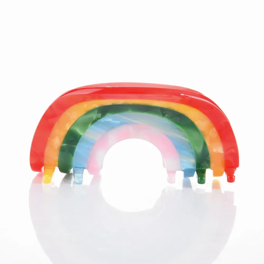Rainbow Acrylic Hair Claw Clip