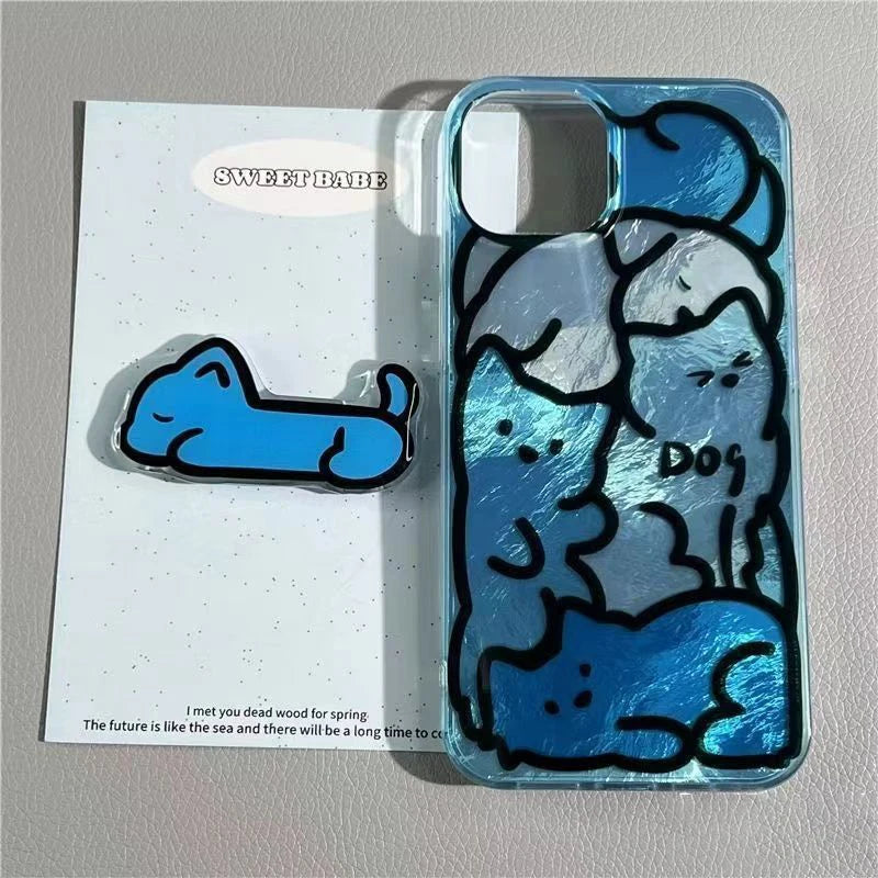 Stained Glass Cats and Dogs iPhone Case