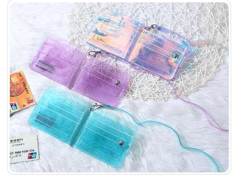 Clear Glitter Card Holder With Wrist Strap (7 Colours)