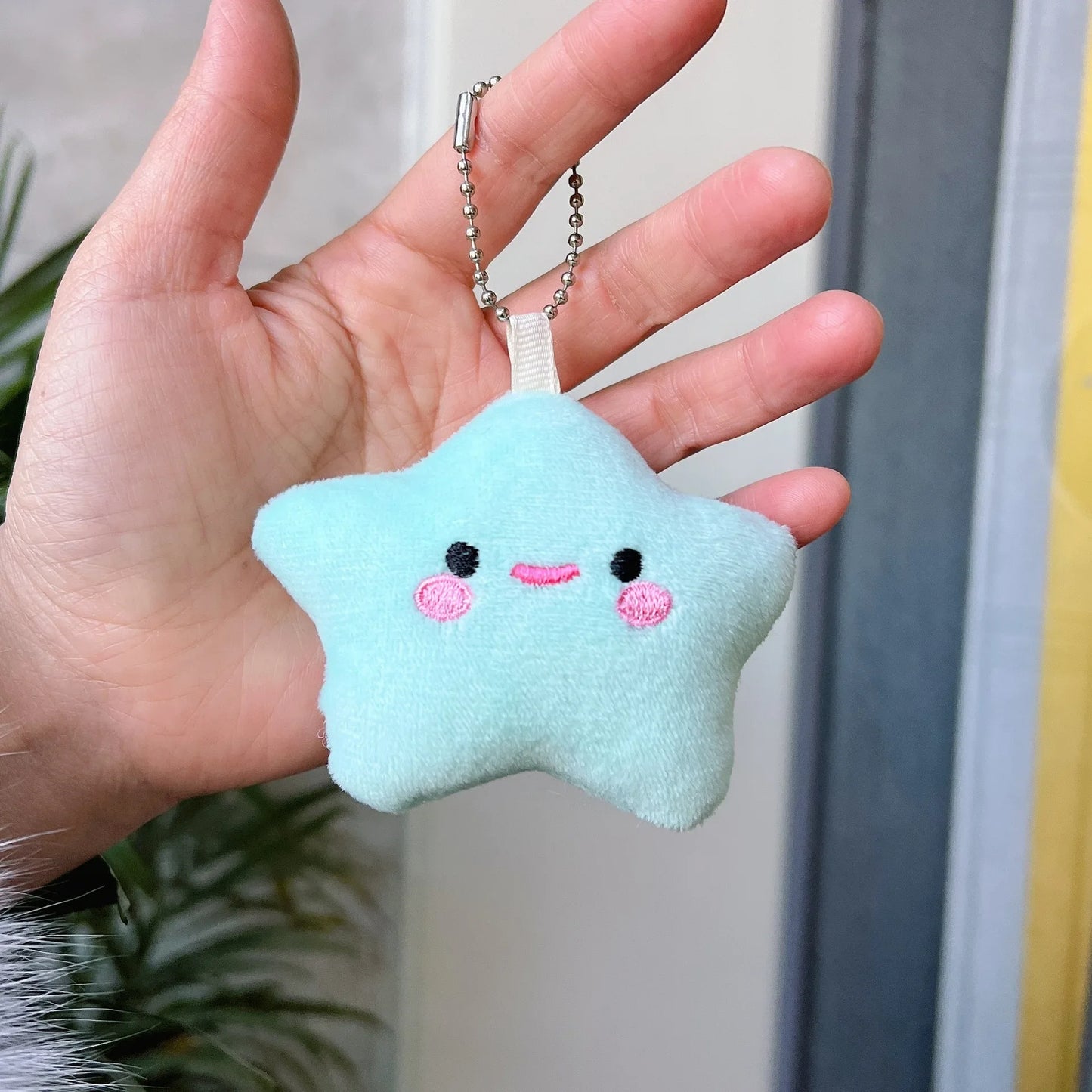 Plush Star Character Keychain Charm