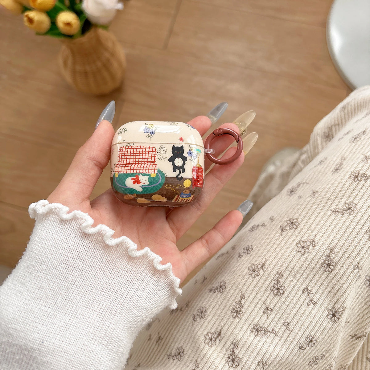 Cozy Cat AirPods Charger Case Cover