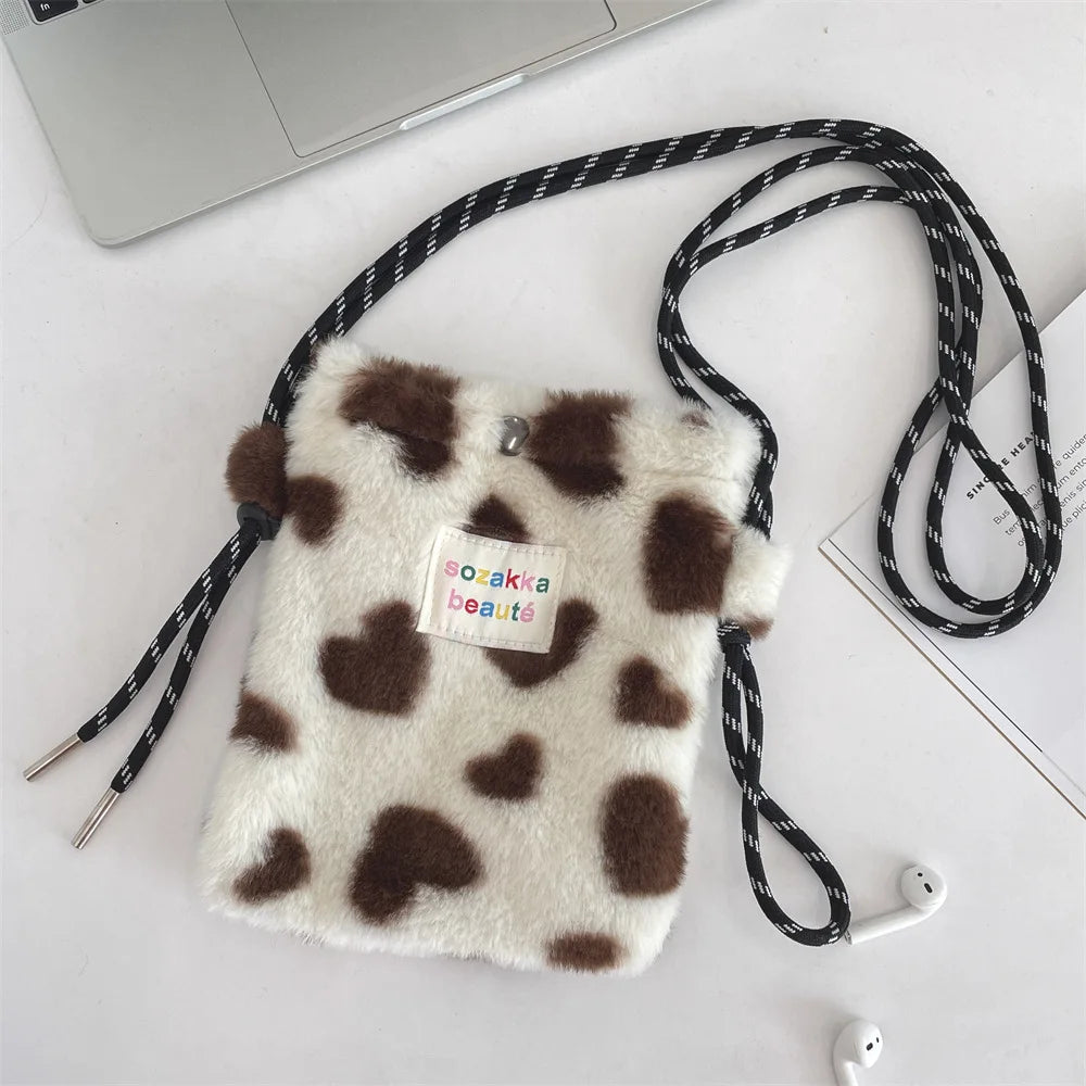 Teddy Fur Plush Pattern Shoulder Bag