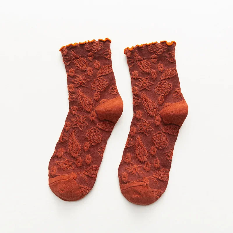 Autumnal Texture Crew Socks