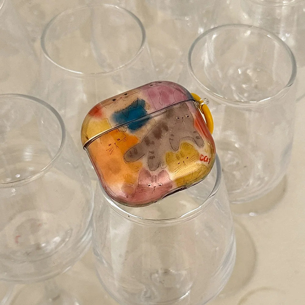 Pastel Cats AirPods Charger Case Cover