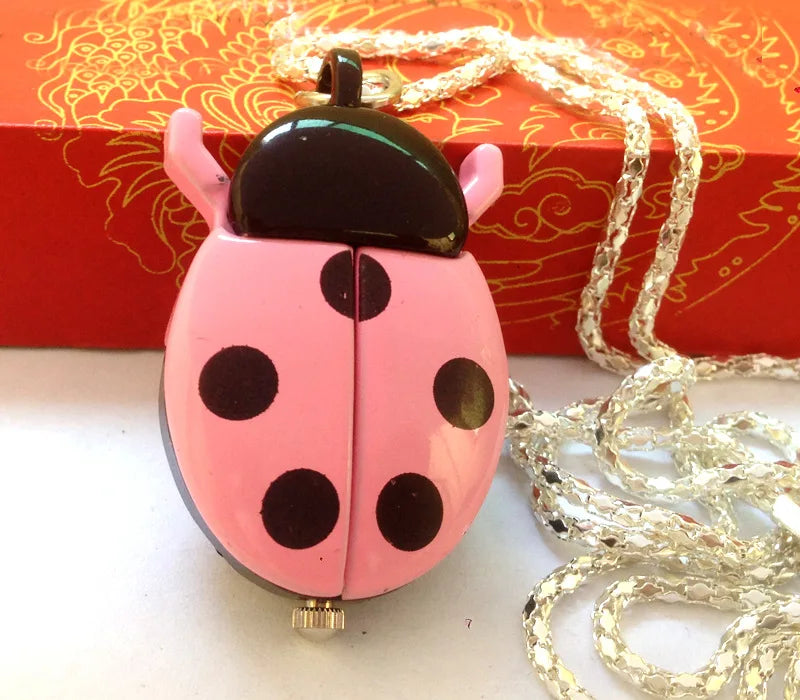 Ladybug Necklace Watch