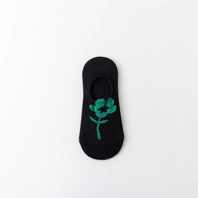 Women Socks Japanese Korean Style Cartoon Flower Rabbit Harajuku Cute Kawaii Mid Tube Breathable Casual Short Cotton Socks - Ice Cream Cake