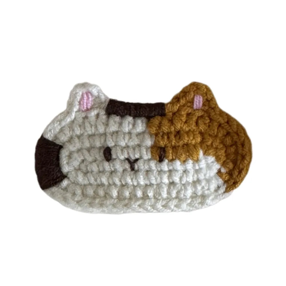 Cute Bouncy Dog Crochet Hair Clip Sweet Cartoon Cat Hairpin Women's Bangs Clips Children's Side Clip Headwear Hair Accessories - Ice Cream Cake