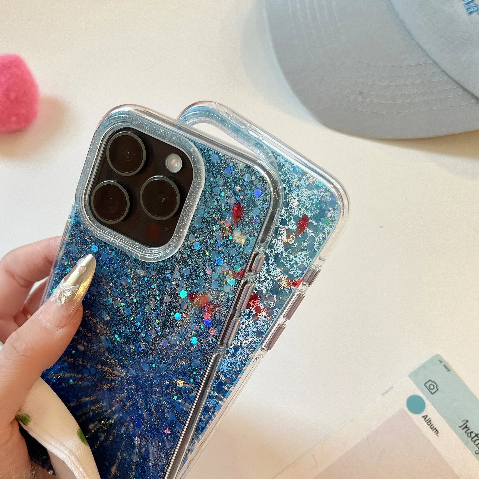 Glittering Goldfish & Firework iPhone Case - Ice Cream Cake