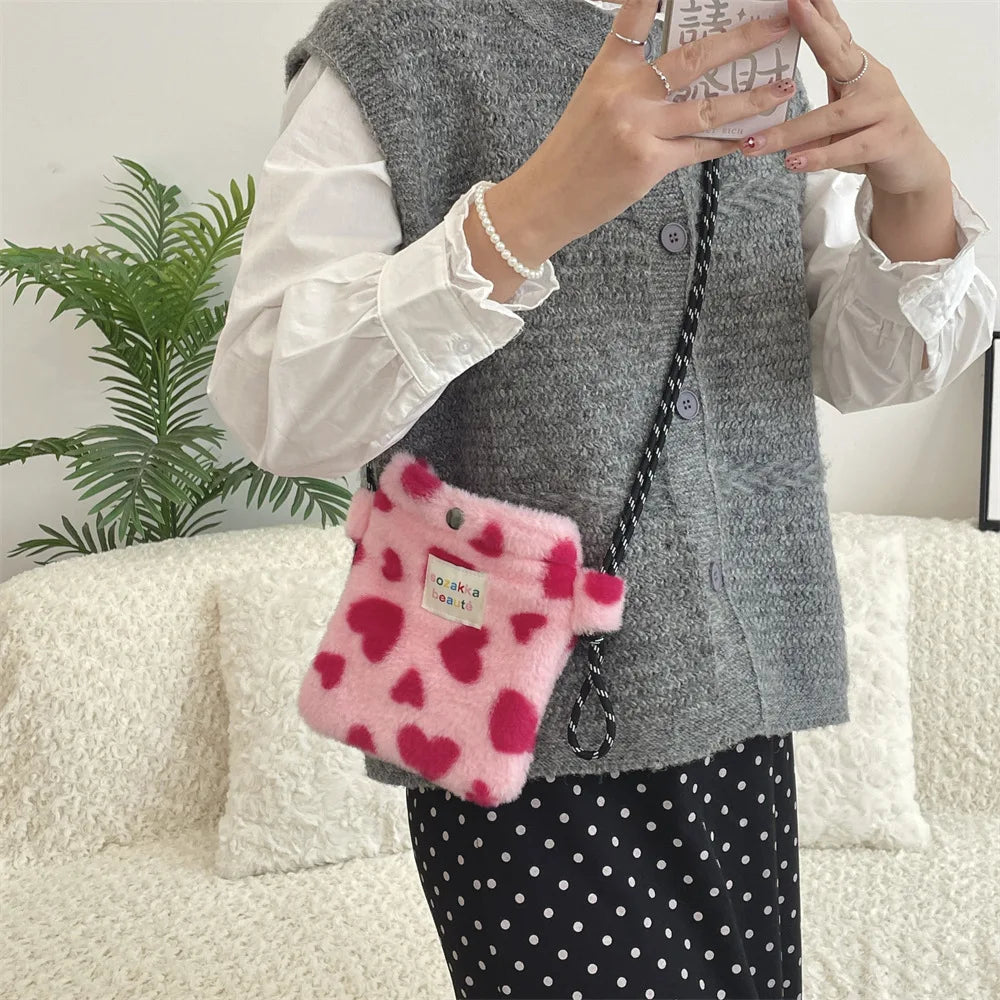 Teddy Fur Plush Pattern Shoulder Bag
