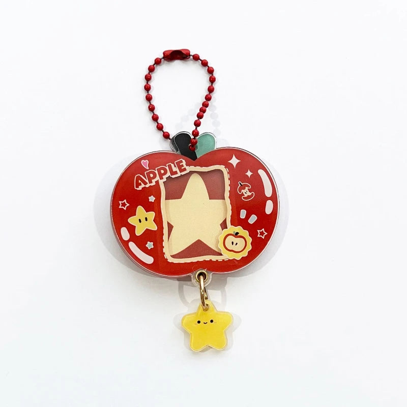 Apple Shaped Mini Photo Frame Keychain