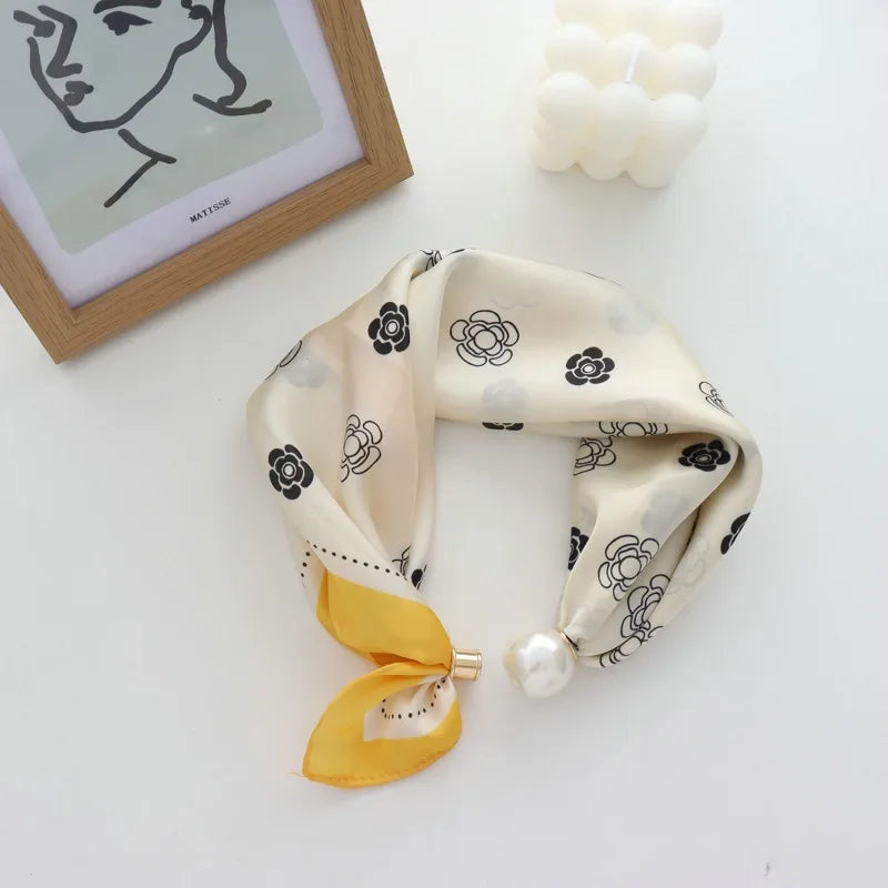 Faux Pearl Detail Scarf