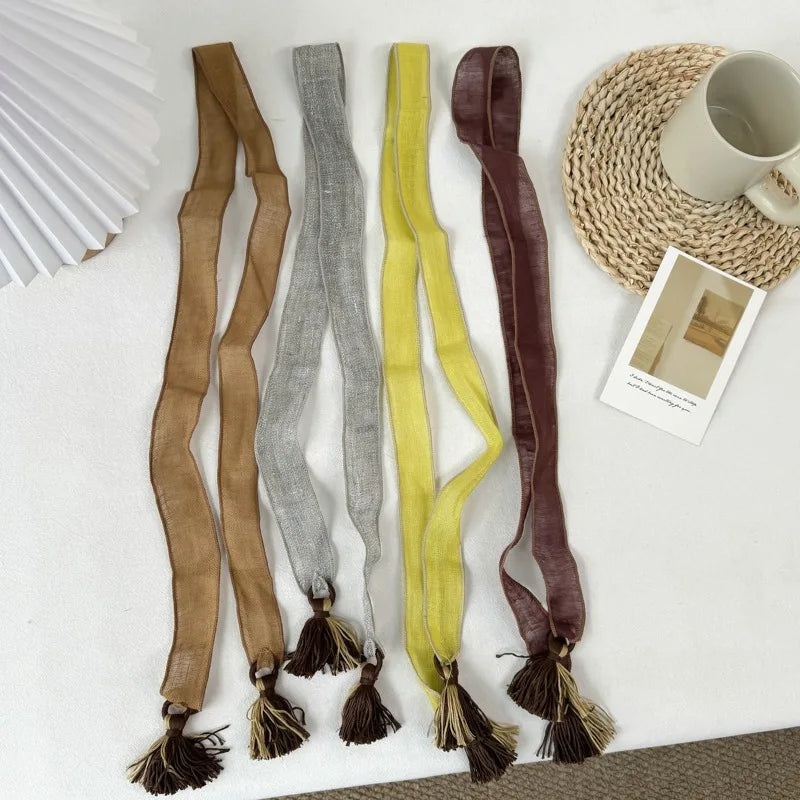 Skinny Tassel Scarf - Ice Cream Cake