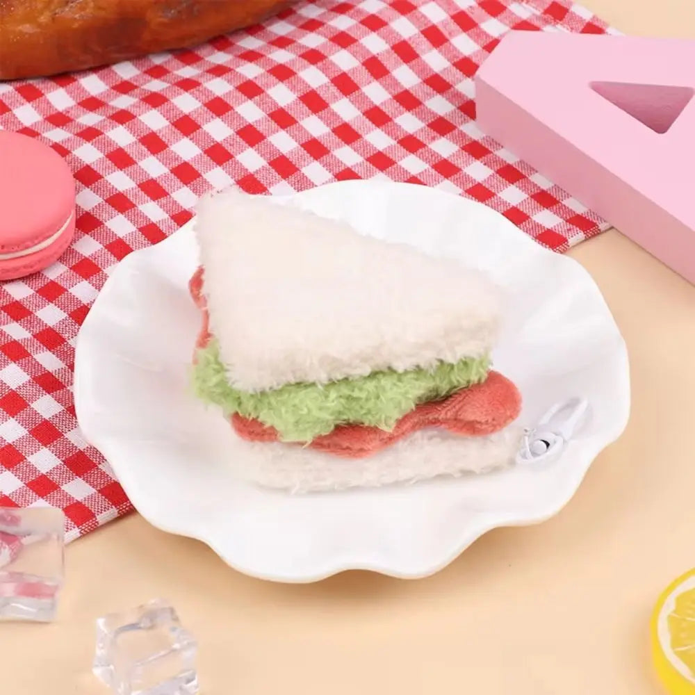 Korean Hamburger Simulation Food Keychain Stereoscopic Creative Sandwich Dessert Keyring Car Key Accessories Couple Gifts - Ice Cream Cake