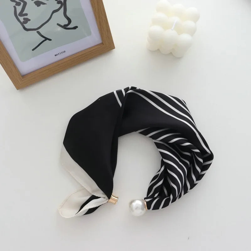 Faux Pearl Detail Scarf