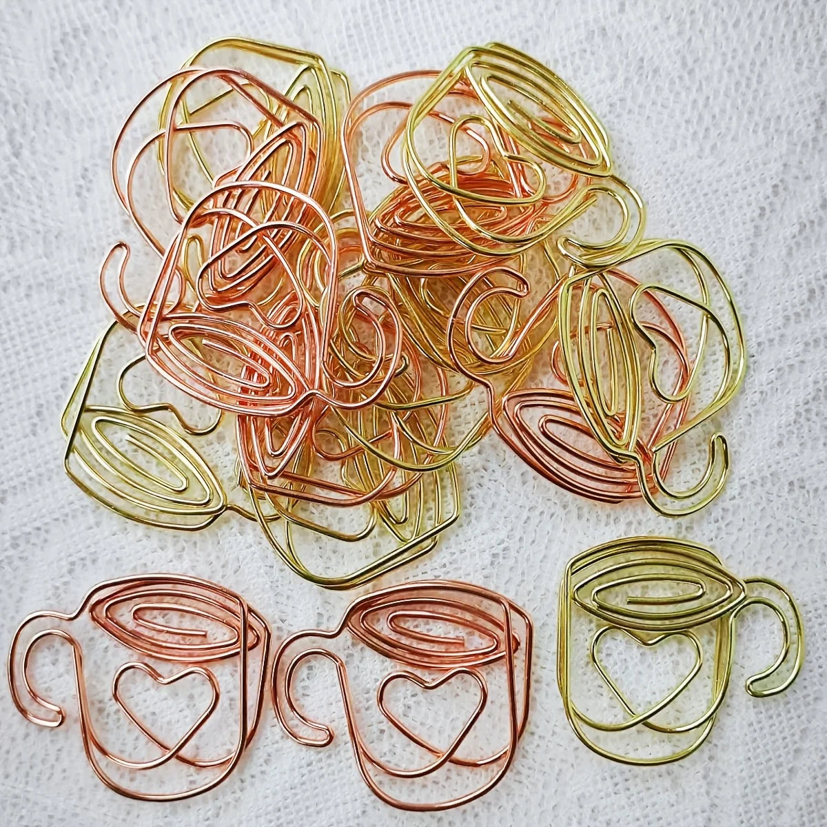 20Pcs Cute Love Cupid Shaped Paper Clips for Paperwork Office School Personal Use Wedding Decoration Supplies - Ice Cream Cake