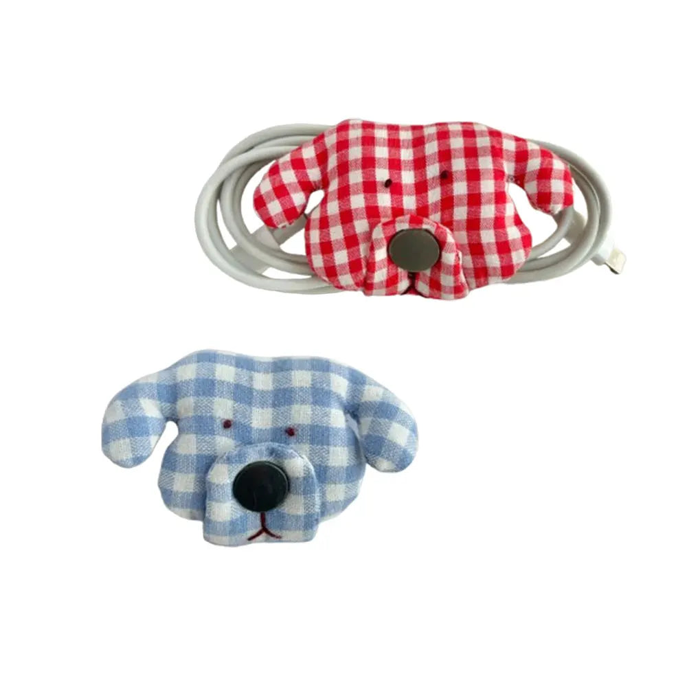 Data Cable Organiser Clip Headphone Cable Organiser New Puppy Shape Charging Cable Binding Strap Fabric Storage Box Supplies - Ice Cream Cake