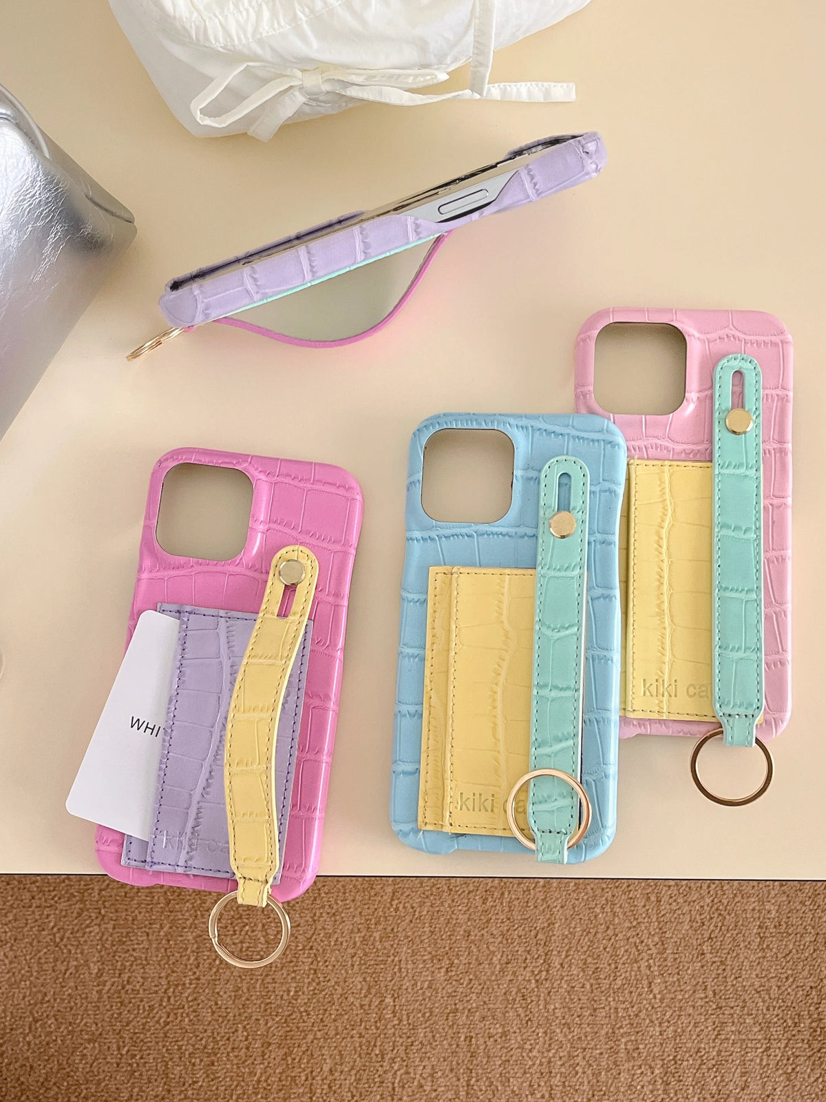 80 Pastels Crocodile Patchwork iPhone Case