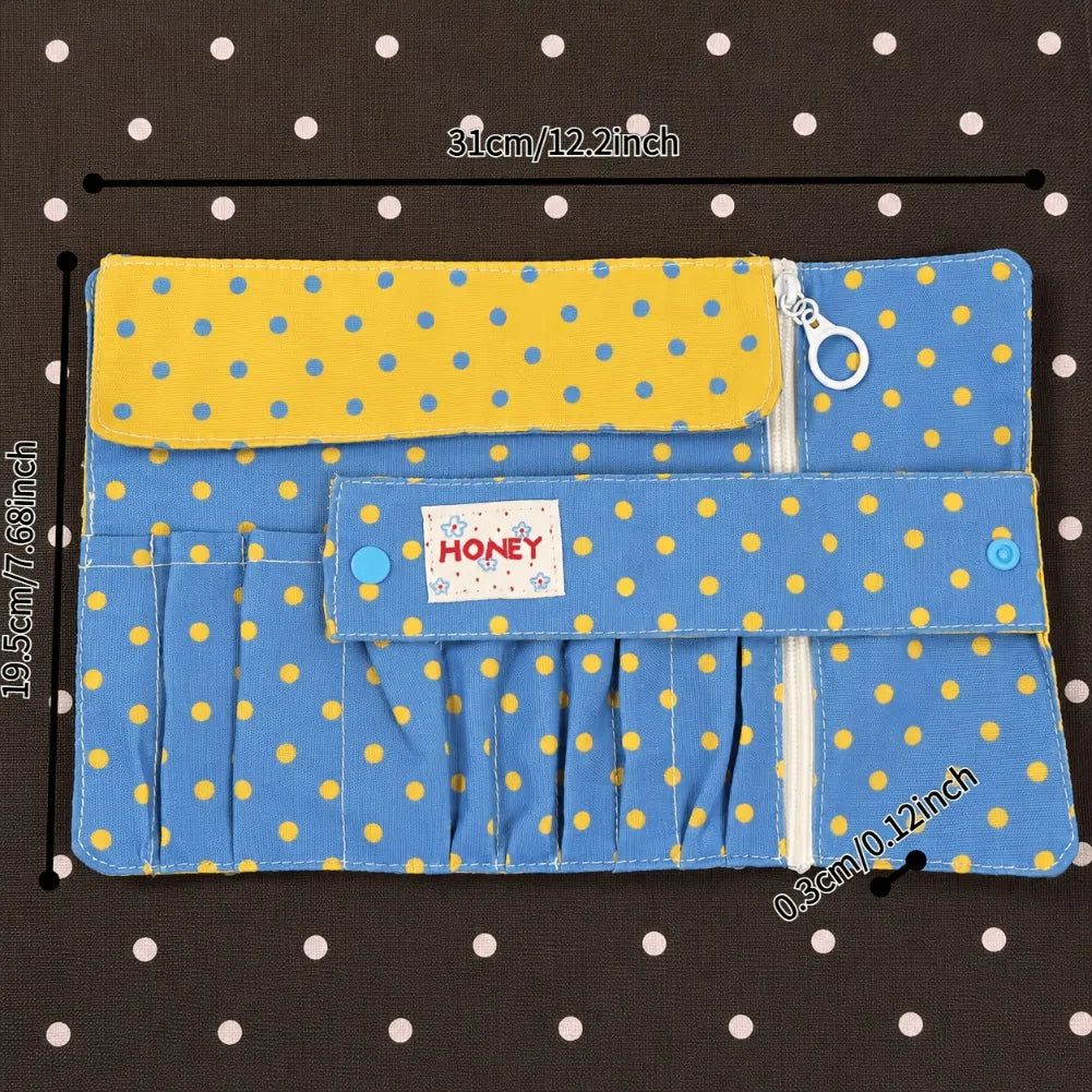 Pola Dot Roll-Up Pencil Case