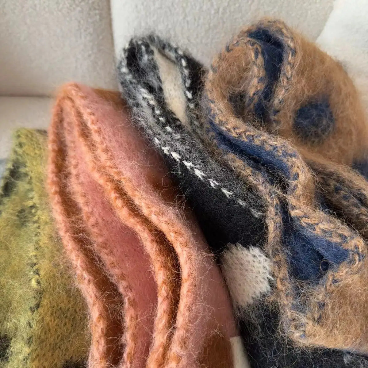 Polka Dot Fuzzy Scarf