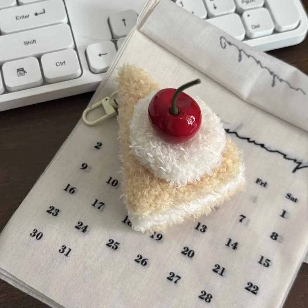 Korean Hamburger Simulation Food Keychain Stereoscopic Creative Sandwich Dessert Keyring Car Key Accessories Couple Gifts - Ice Cream Cake