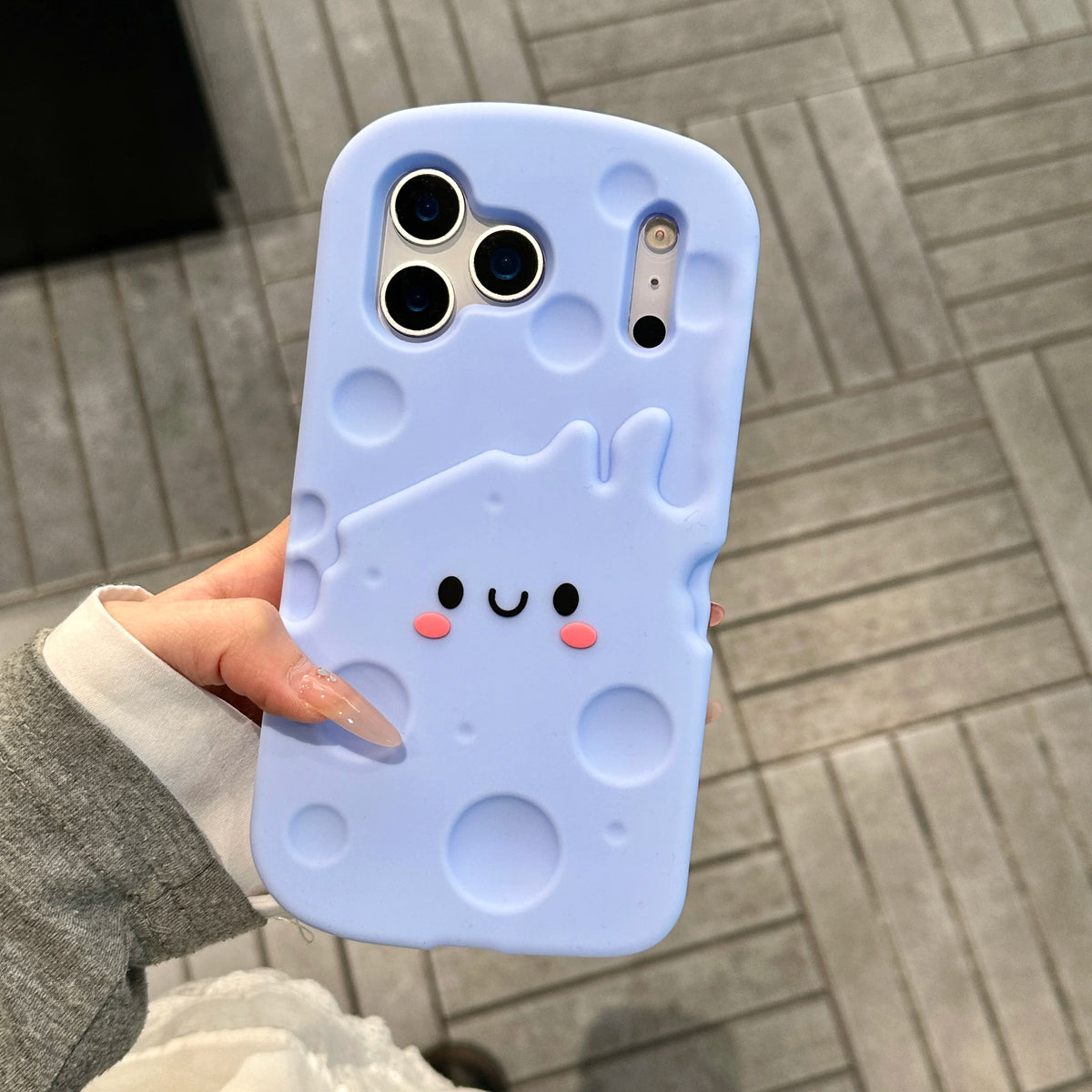For iPhone 17 16 15 14 13 12 Pro Max 15 Plus Phone Cases Cute 3D Cartoon Cheese Soft Silicone Shockproof Cover lovers & Sisters - Ice Cream Cake