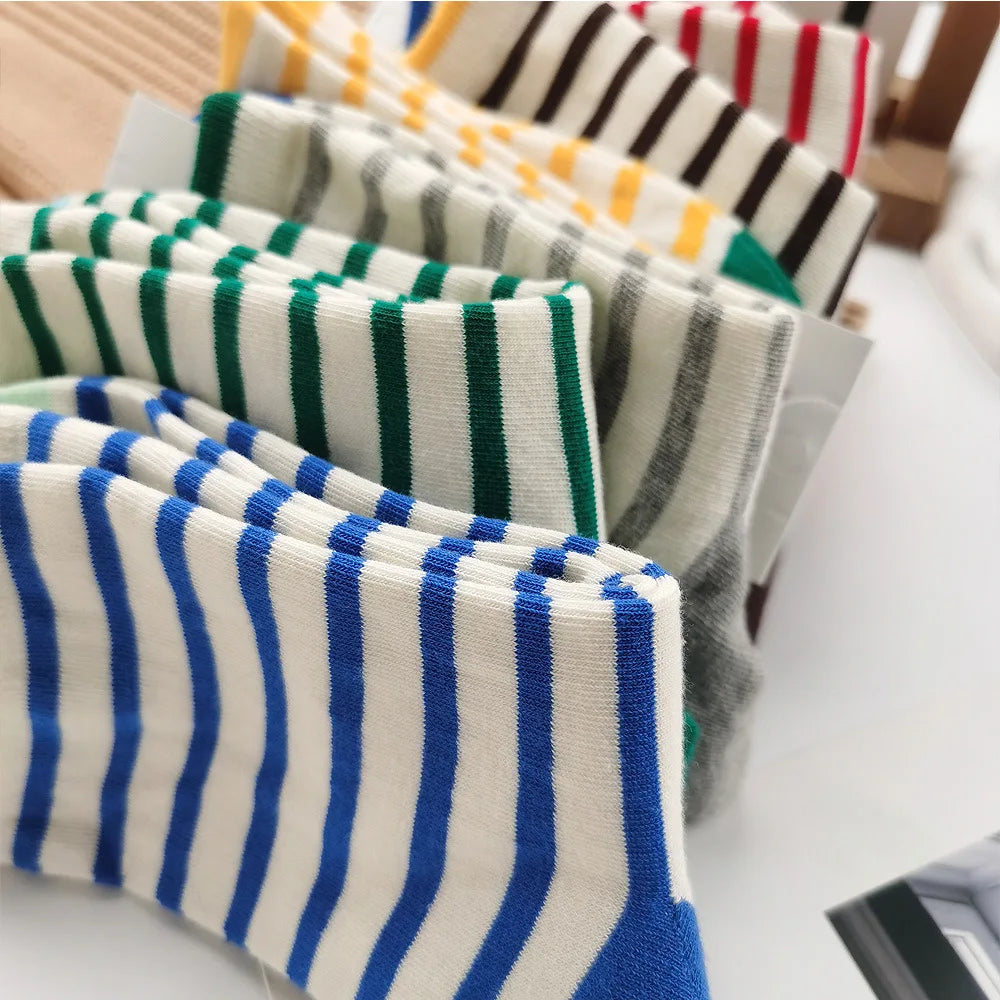 Contrast Stripe Crew Socks