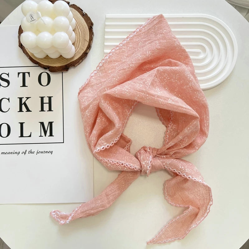 Floral Print Cottagecore Scarf - Ice Cream Cake