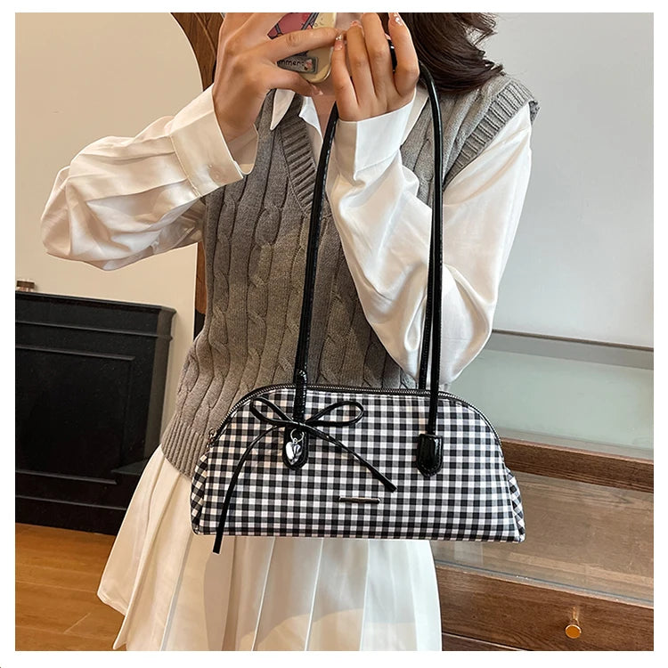 Retro American Style Crossbody Bag Women's Handbag Fashionable Handheld Bag Casual Single Shoulder Bag Simple Style Handbag - Ice Cream Cake