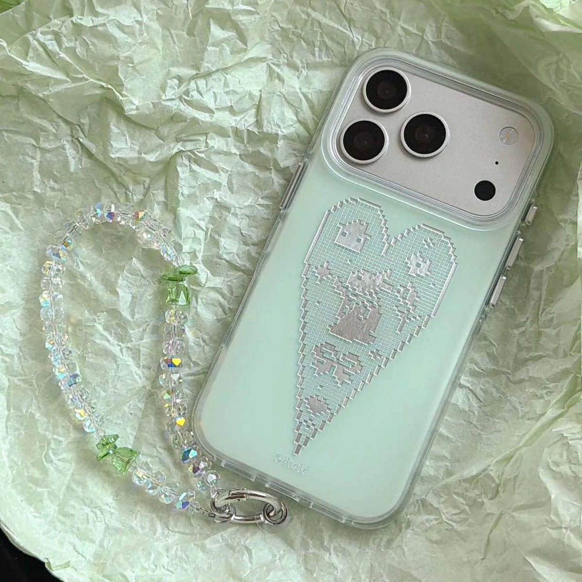 Pixel Lace Heart Bunny iPhone Case