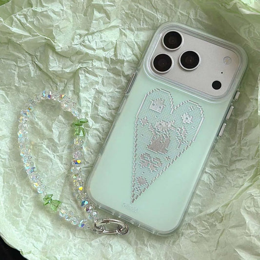 Pixel Lace Heart Bunny iPhone Case - Ice Cream Cake