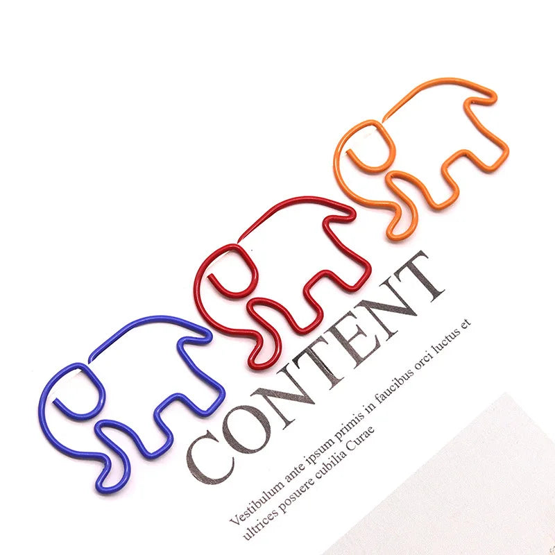 10-100pcs Color Creative Elephant Paper Clip Cartoon Cute Student Paperpin Special-shaped Paper Clip Office Stationery Paperclip - Ice Cream Cake