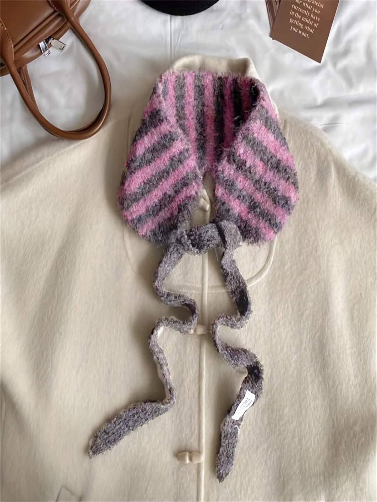 Fuzzy Stripe Bonnet