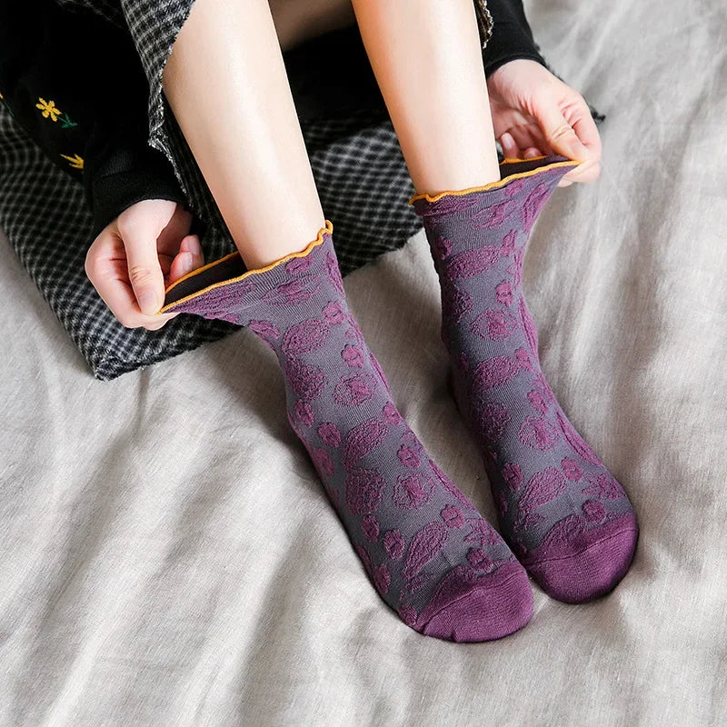 Autumnal Texture Crew Socks