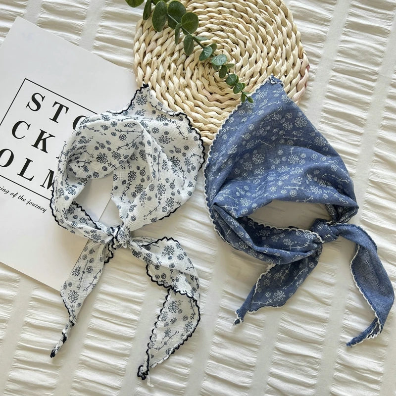 Floral Print Cottagecore Scarf - Ice Cream Cake