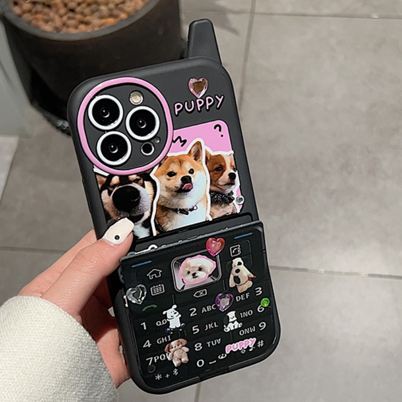 y2k Collage Dog and Cat iPhone Case with 3D stickers (2 Designs)