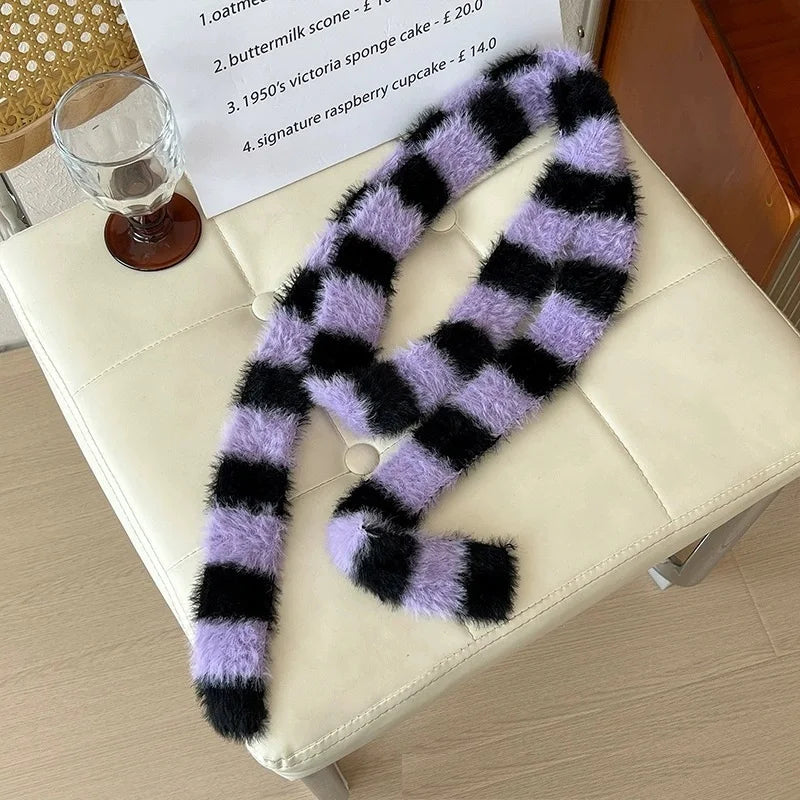 Fluffy y2K Skinny Scarf