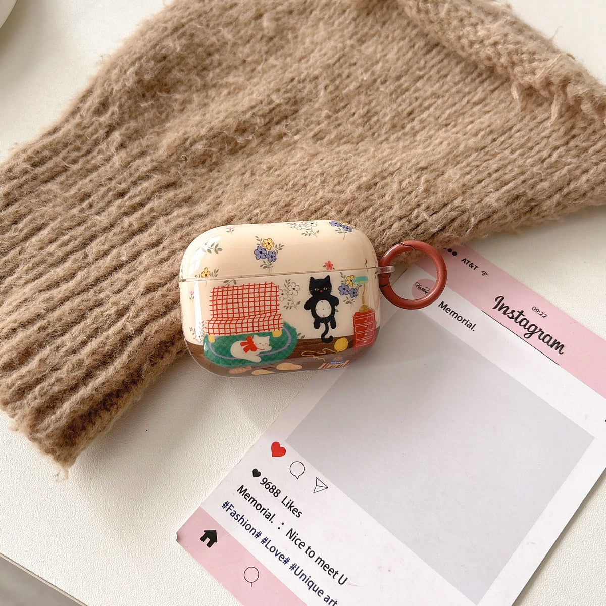 Cozy Cat AirPods Charger Case Cover